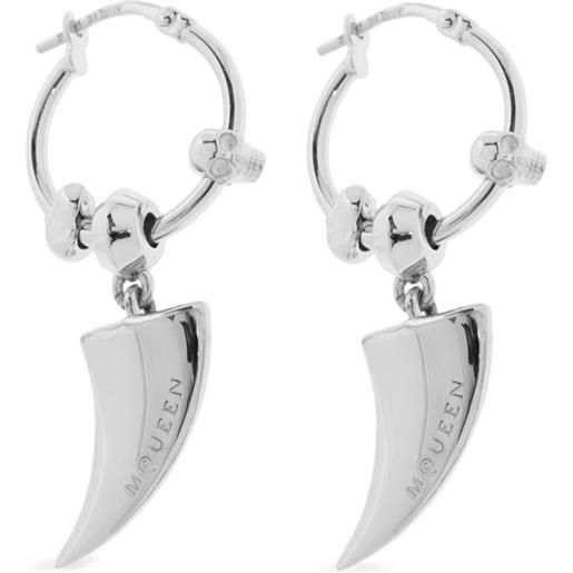 Alexander McQueen orecchini tiger claw - argento