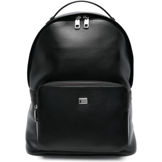 Dolce & Gabbana zaino con placca logo - nero