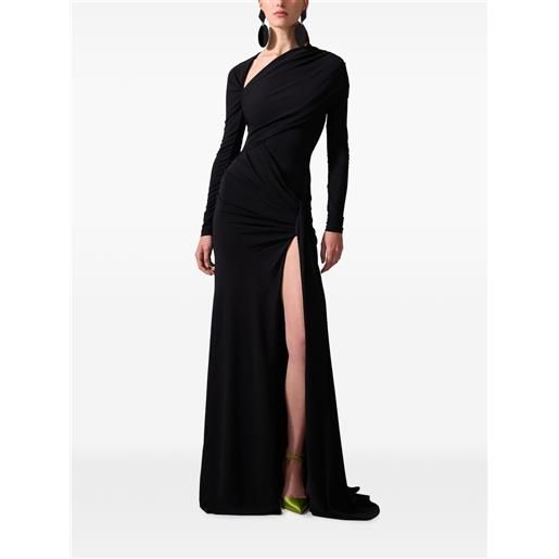Carolina Herrera abito da sera con maniche lunghe - blu