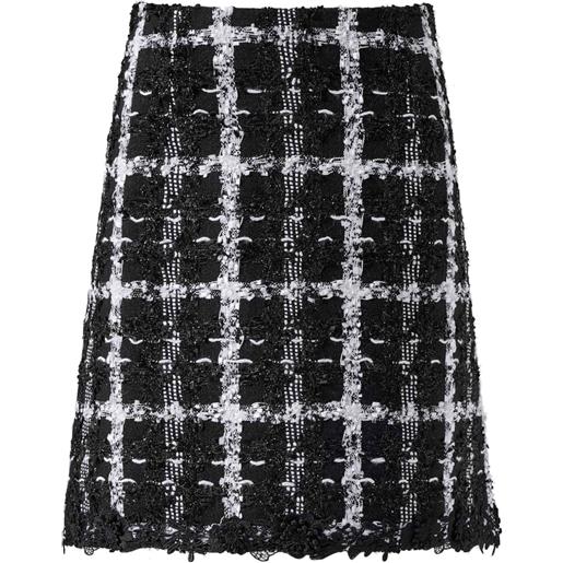 Carolina Herrera minigonna svasata in tweed - nero