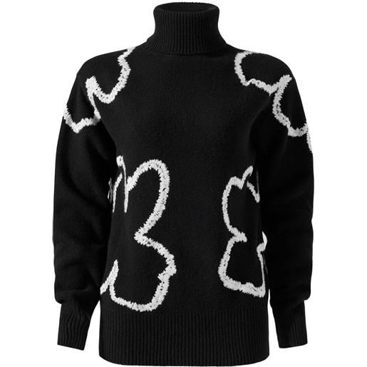 Carolina Herrera maglione con ricamo a fiori - nero