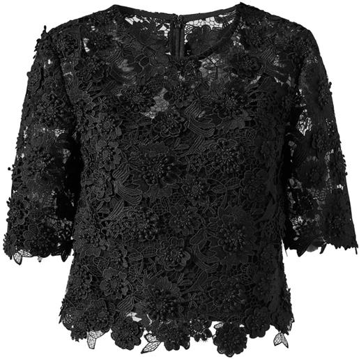 Carolina Herrera top a fiori - nero