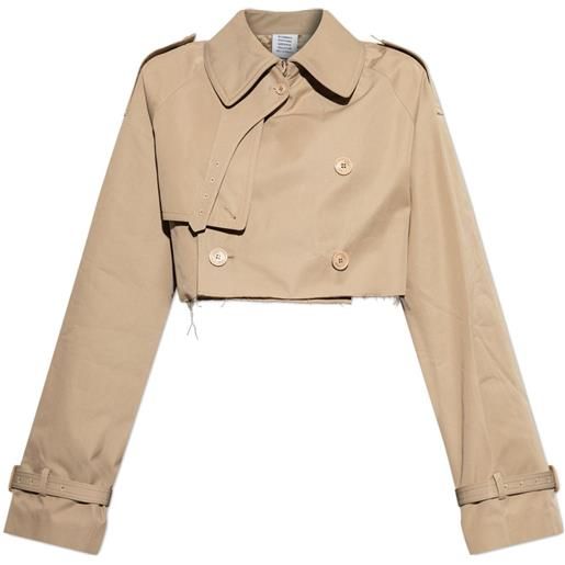 VETEMENTS trench crop - marrone