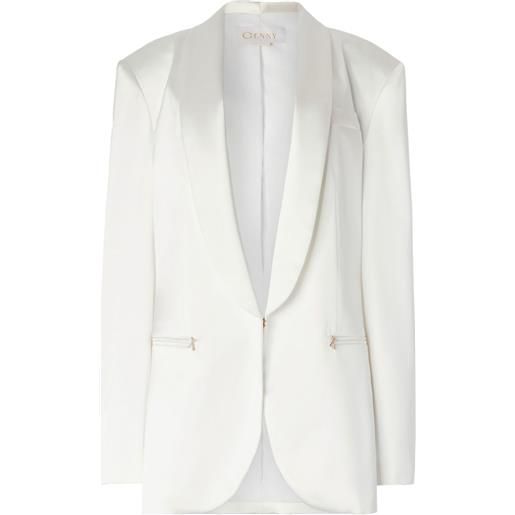 Genny blazer con bordo satinato - bianco