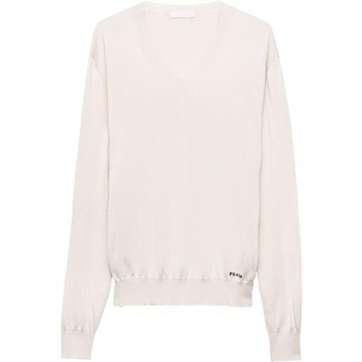 Prada maglione con scollo a v - toni neutri