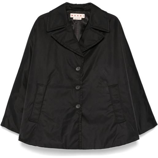 Marni cappotto in twill - nero