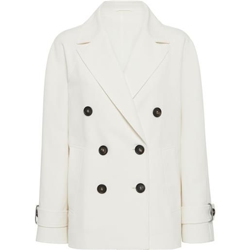 Brunello Cucinelli caban con decorazione monili di perline - bianco