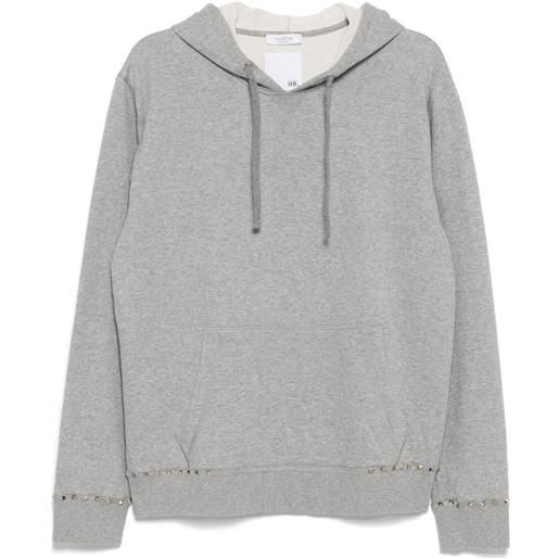 Valentino Garavani felpa con cappuccio rockstud - grigio