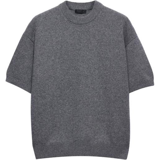 Prada maglione in cashmere a maniche corte - grigio