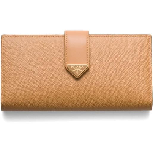 Prada portafoglio saffiano grande - toni neutri