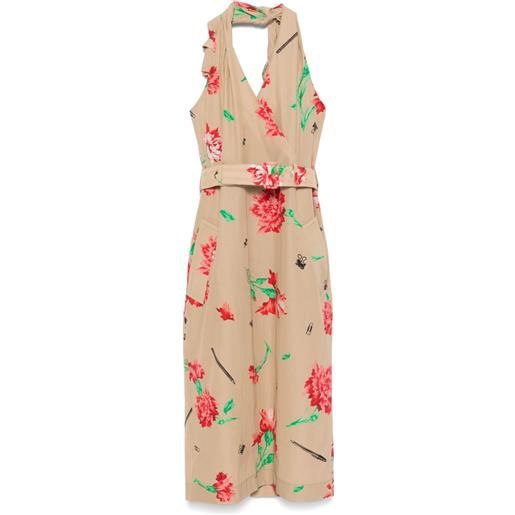 Moschino abito midi con cintura - toni neutri