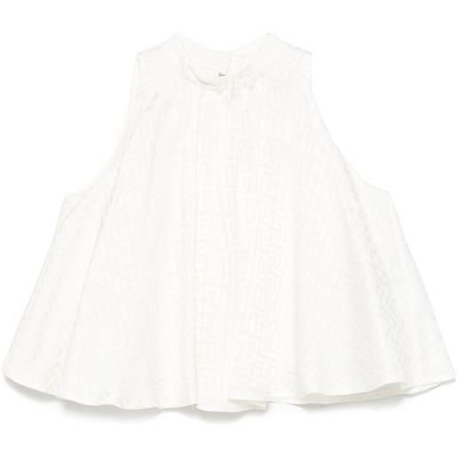 Balmain Kids blusa con motivo jacquard - bianco