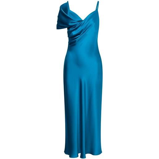 Alberta Ferretti abito midi drappeggiato - blu