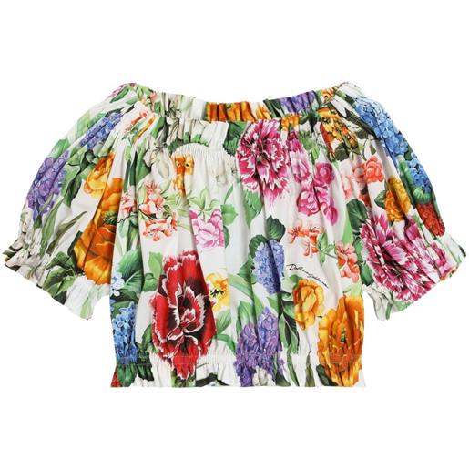 Dolce & Gabbana Kids blusa a fiori - bianco