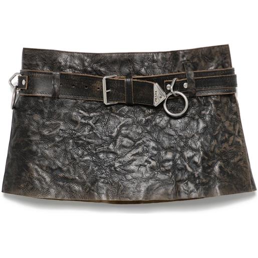 Prada minigonna in pelle - nero