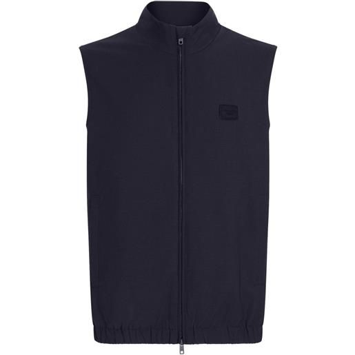 Dolce & Gabbana canotta con placca logo - blu