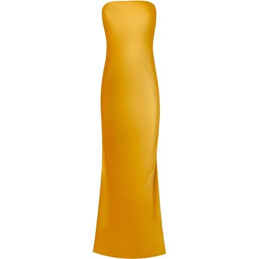 Alejandra Alonso Rojas abito da sera con bustier e dettaglio a fiocco - oro