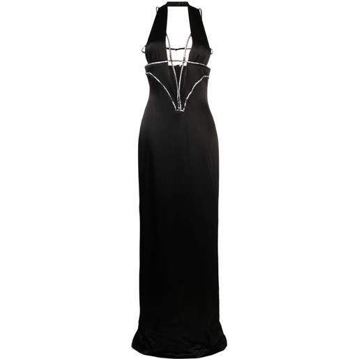 Genny abito con decorazione di cristalli - nero