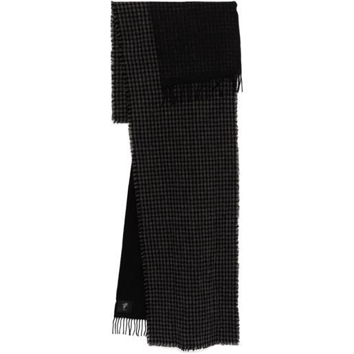 Yohji Yamamoto sciarpa con inserti a contrasto - nero