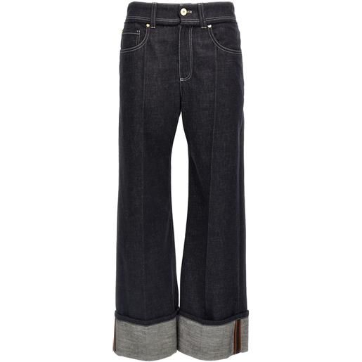 Brunello Cucinelli jeans con risvolto - blu