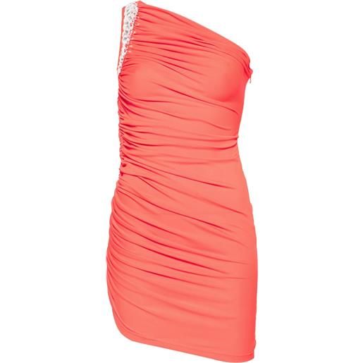 David Koma abito corto drappeggiato con cristalli - arancione