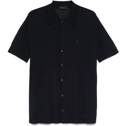 Prada camicia con ricamo - blu