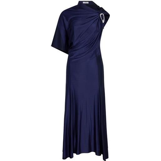 Rabanne abito midi drappeggiato - blu