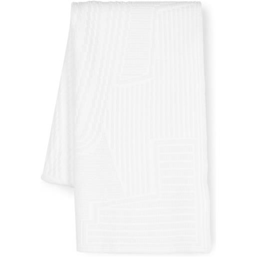 Y-3 sciarpa con logo goffrato - bianco