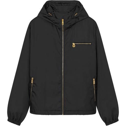 Versace giacca a vento con zip - nero