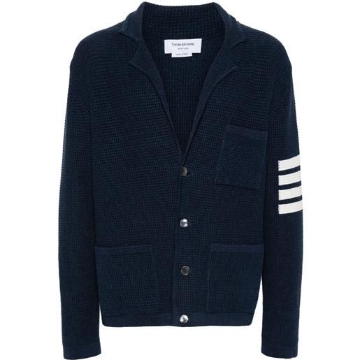 Thom Browne cardigan con revers a lancia - blu