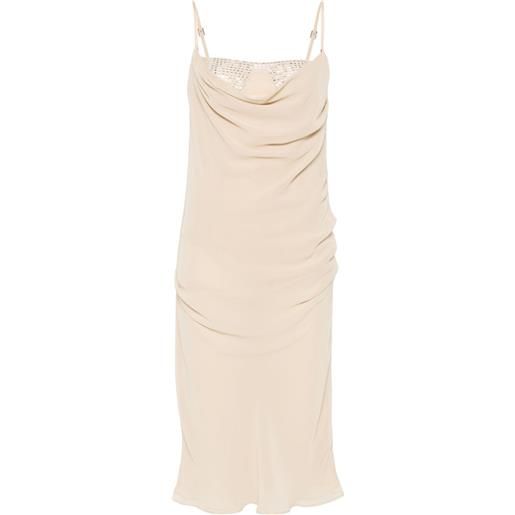 The Attico abito midi drappeggiato - toni neutri