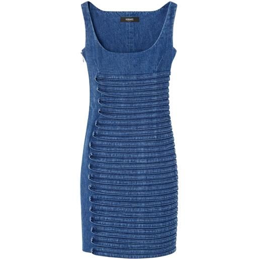 Versace abito corto denim - blu