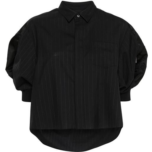 sacai camicia gessata - blu