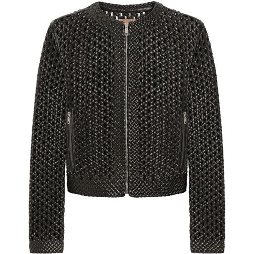 Dolce & Gabbana giacca intrecciata in nappa - nero