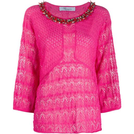 Blumarine blusa con decorazione - rosa
