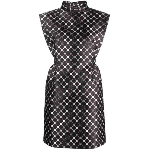 Lanvin abito corto a fiori - nero
