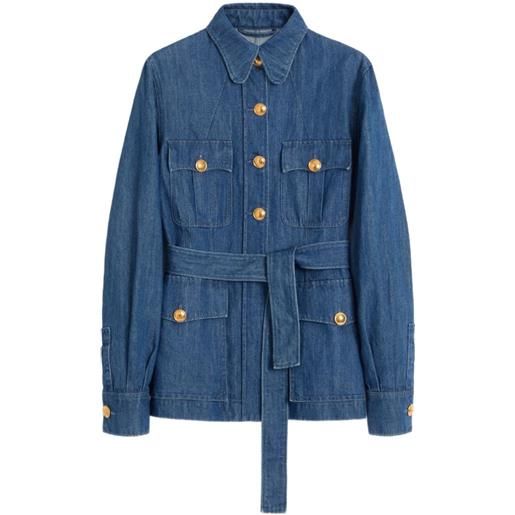 Valentino Garavani giacca denim sahariana - blu