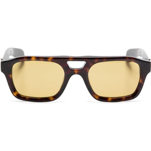 Alexander McQueen Eyewear occhiali da sole t-bar - marrone