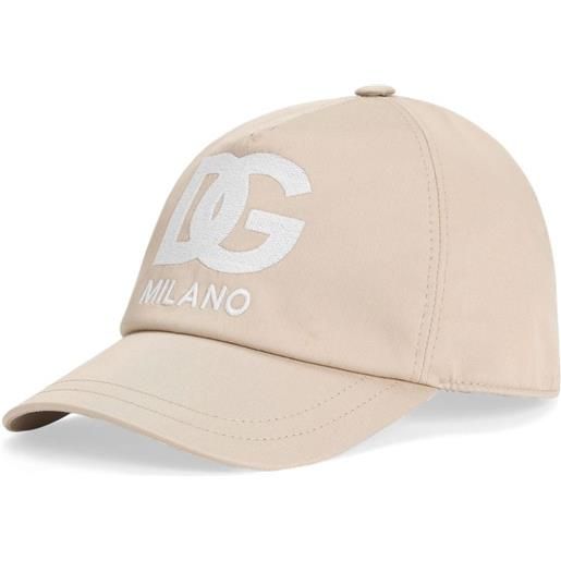 Dolce & Gabbana Kids cappello da baseball in cotone con logo - toni neutri