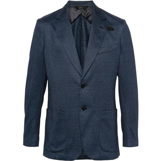 Brioni blazer monopetto con revers a lancia - blu