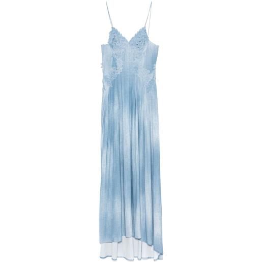 Ermanno Scervino abito lungo con stampa denim - blu