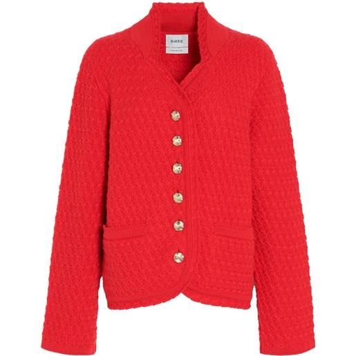 Barrie cardigan in cashmere con lavorazione in tweed - rosso