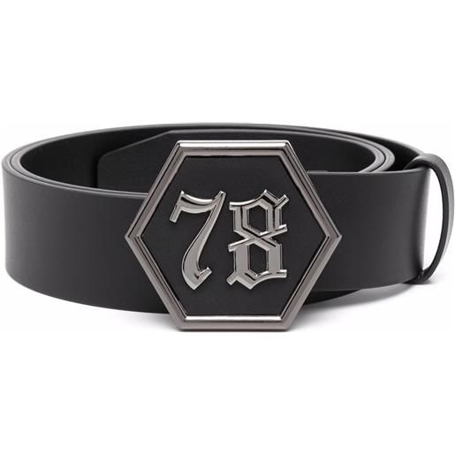 Philipp Plein cintura con fibbia gotica - nero