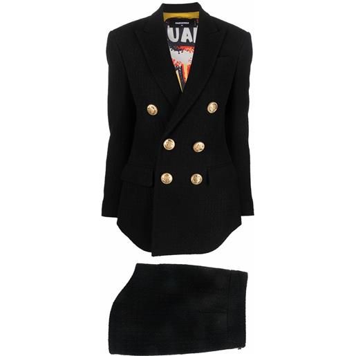 DSQUARED2 tailleur doppiopetto con gonna - nero