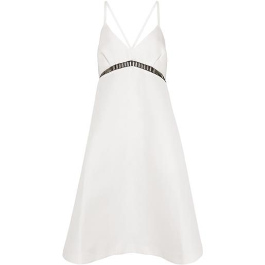 sacai abito midi con scollo a v - bianco