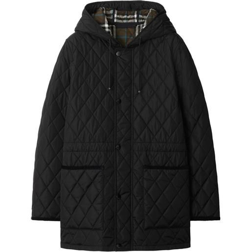 Burberry parka devon trapuntato - nero