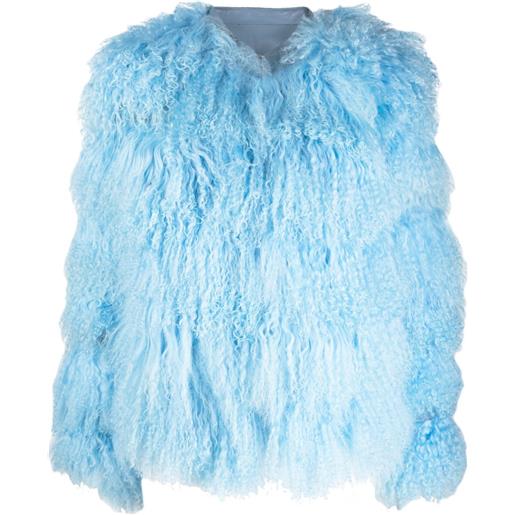 DANCASSAB giacca senza colletto trapuntata - blu