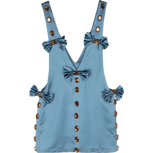 Loulou abito corto con decorazione - blu