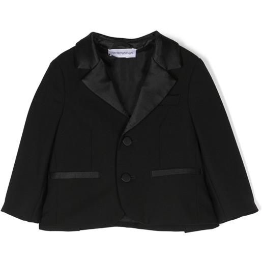 Emporio Armani Kids blazer monopetto con revers satinati - nero