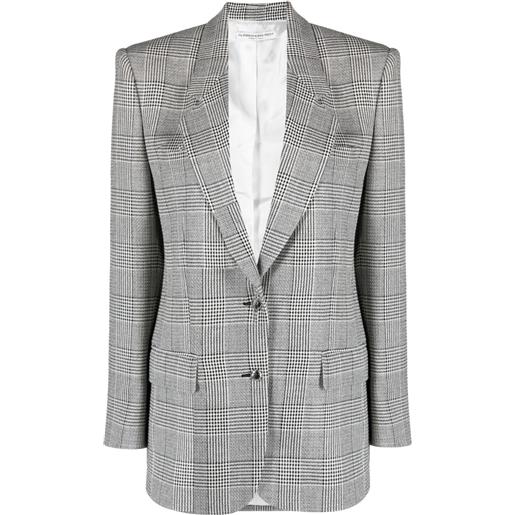 Alessandra Rich blazer monopetto principe di galles - nero